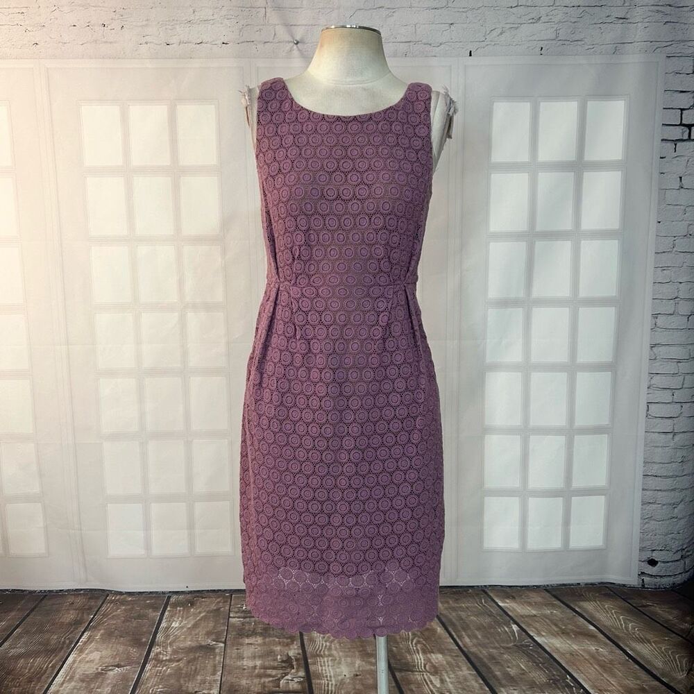 Maeve Anthropologie lavender Purple Lace Sleeveless sheath Dress Size 4 - Picture 1 of 9